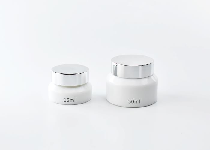 JG-X31 15ml Opal Glass Cosmetic Jars with Lid